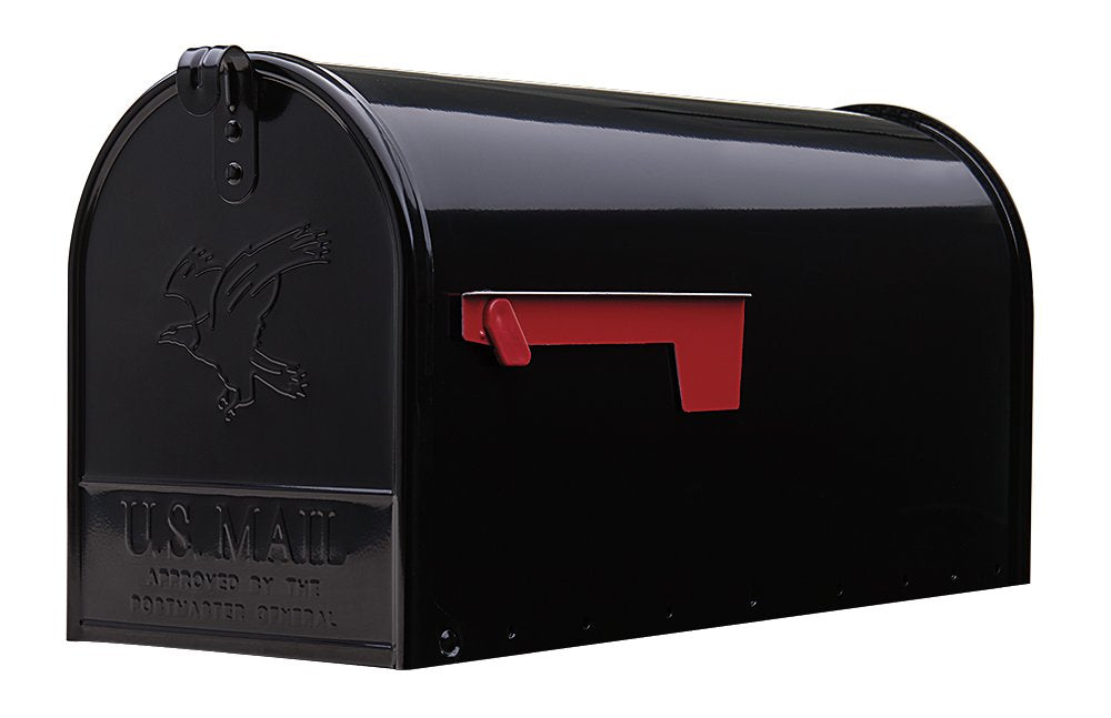 Gibraltar Mailboxes Elite Large Capacity Galvanized Steel Black, Post-Mount Mailbox, E1600B00