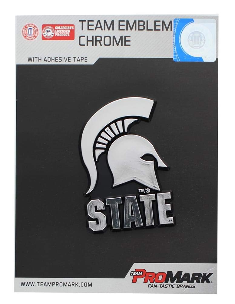 Fanmats 60356 Michigan State Spartans Molded Chrome Plastic Emblem