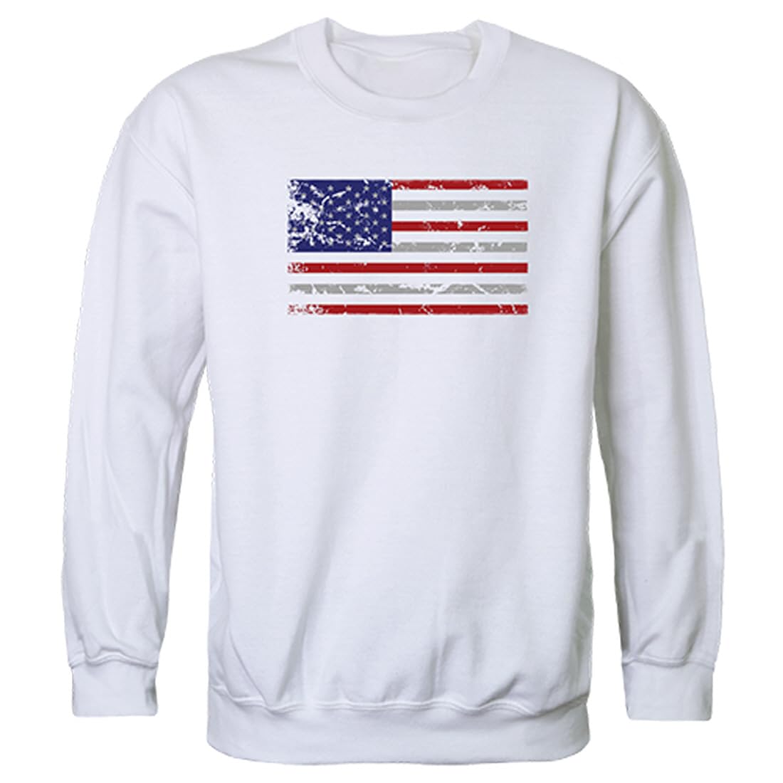 Graphic Crewneck, US Flag, White, 2X
