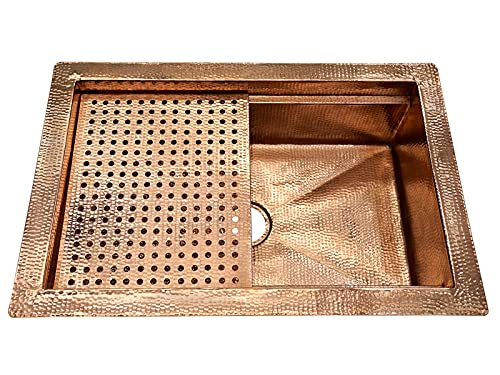 INNOVA COPPER KITCHEN SINK GRIDING DESIGN 36X22X9 G17 DARK