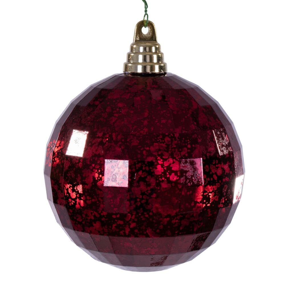 Casafoyer 4.75” Burgundy Mirror Mercury Orn 4/Bag - (Pack Of 2)