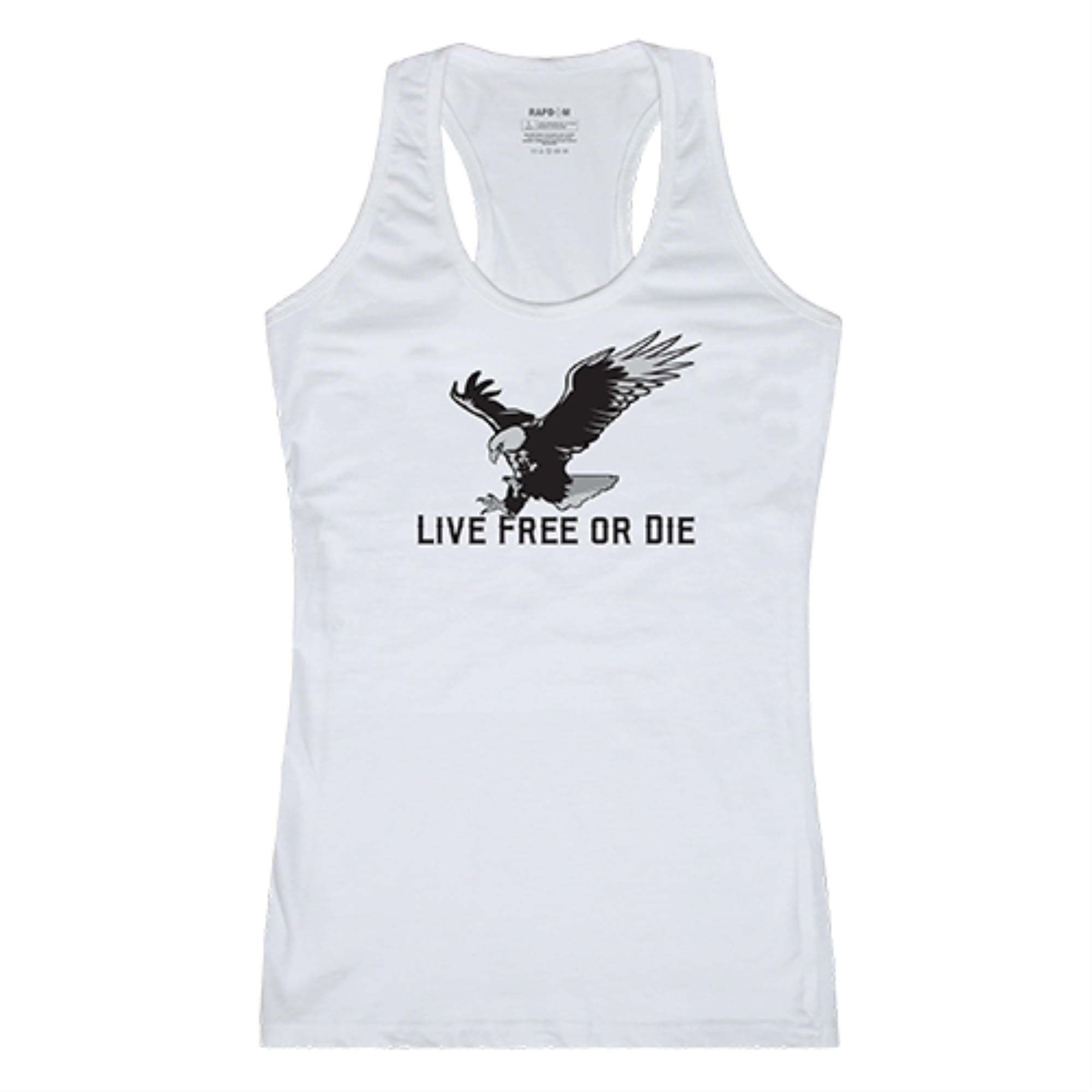 Womens Graphic Tank, Live Free, White, S