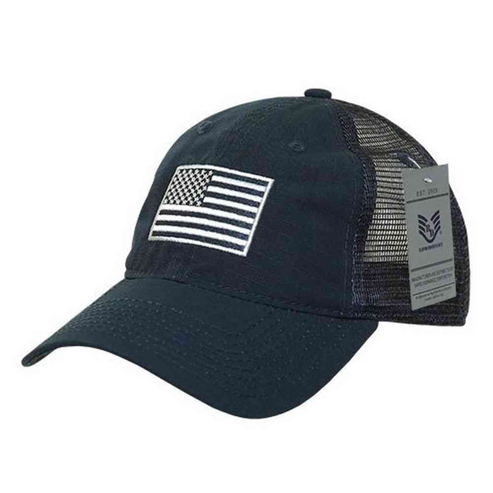 Ripstop Trucker Cap, USA Flag, Navy