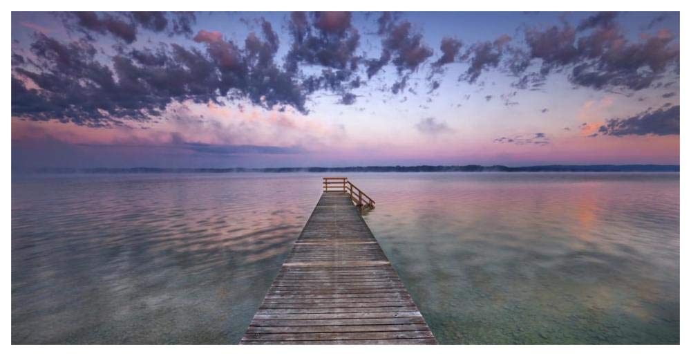 Boat ramp and filigree clouds, Bavaria, Germany-Paper Art-62x32”