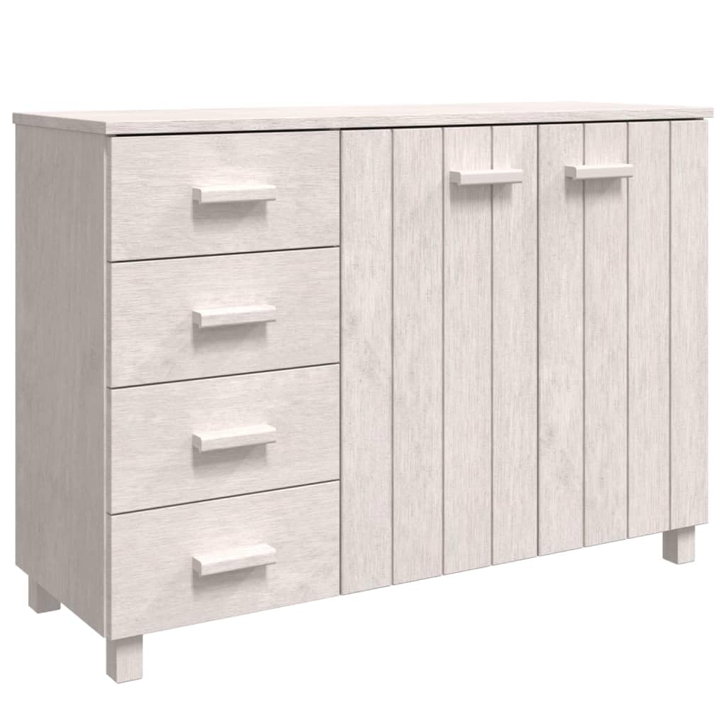 vidaXL Sideboard White 44.5x15.7"x31.5" Solid Wood Pine"
