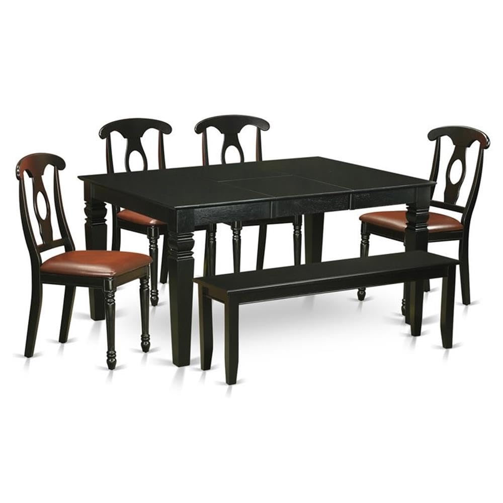 6  Pc  Table  and  chair  set  -  Dinette  Table  and  4  Kitchen  Chairs  plus  Bench