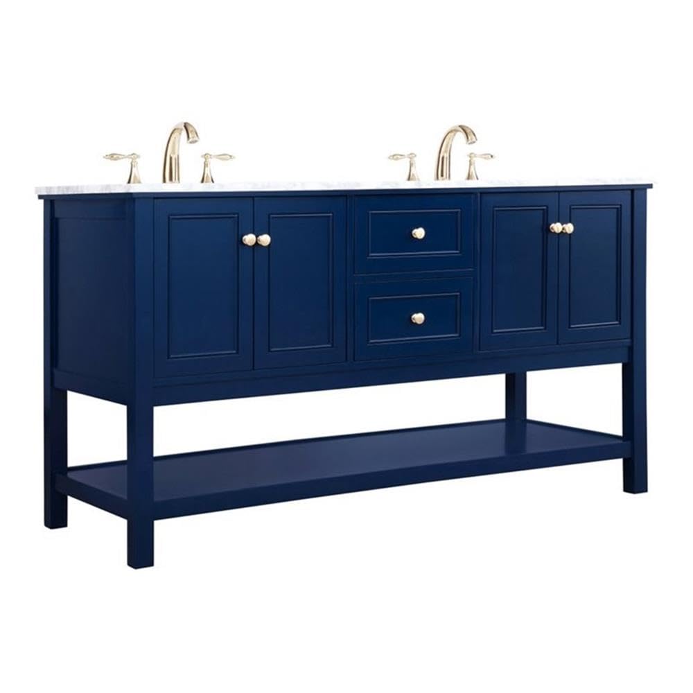 Elegant Decor Metropolis 60 Solid Wood And Metal Single Bathroom Vanity In Blue