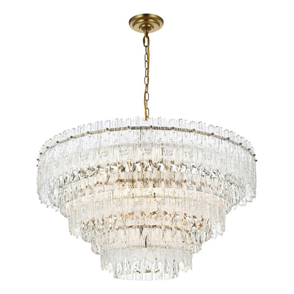 Elegant Lighting Emilia 31 Inch Pendant Light In Satin Gold