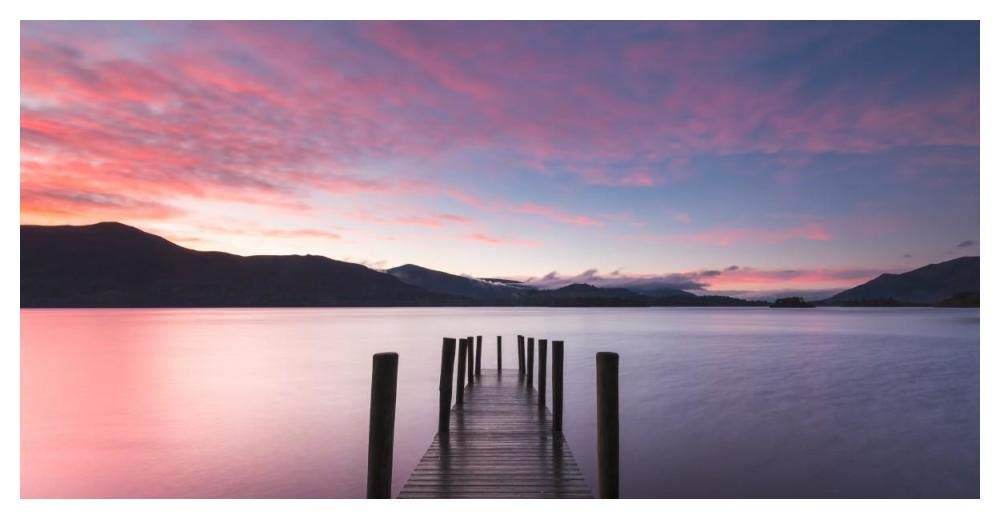 Twilight on lake, UK-Paper Art-50x26”