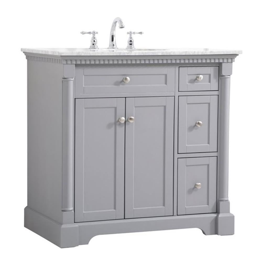 Elegant Decor Indoor Modern Under Sink Bathroom Fixtures Storage Organizer Cabinet 48 Inch Single Bathroom Vanity - Teak