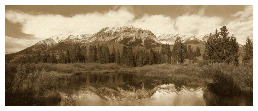 Easely Peak, Boulder Mountains, Idaho - Sepia-Paper Art-52x22”