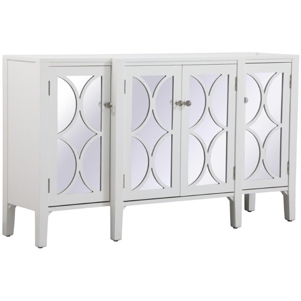 Elegant Decor Modern 4 Door 60' Accent Sideboard In Hand Painted White