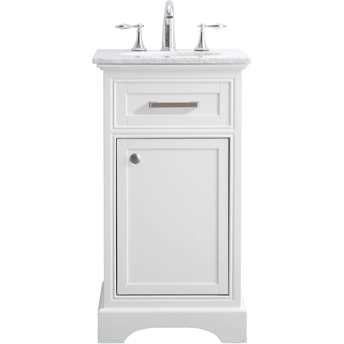 Elegant Decor Americana 19' Single Marble Top Bathroom Vanity In White