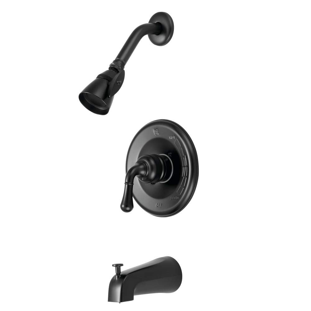 Kingston Brass Kb630 Magellan Tub And Shower Faucet, 7.13 X 6.75 X 5, Matte Black