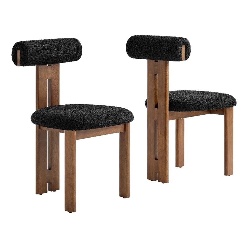 Torian Boucle Fabric Dining Chair Set of 2 by Modway