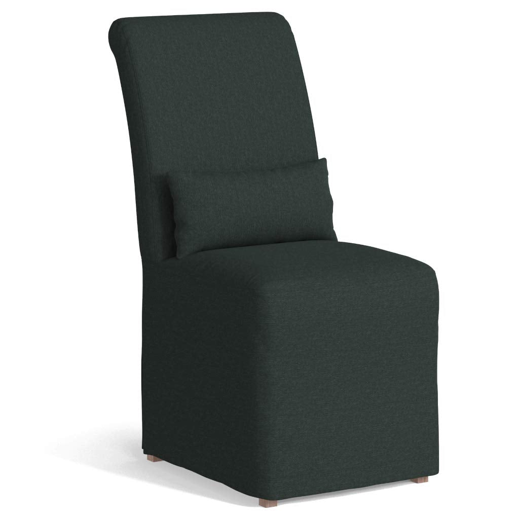Sunset Trading Newport Slipcovered Dining Chair | Stain Resistant Performance Fabric | Dark Gray
