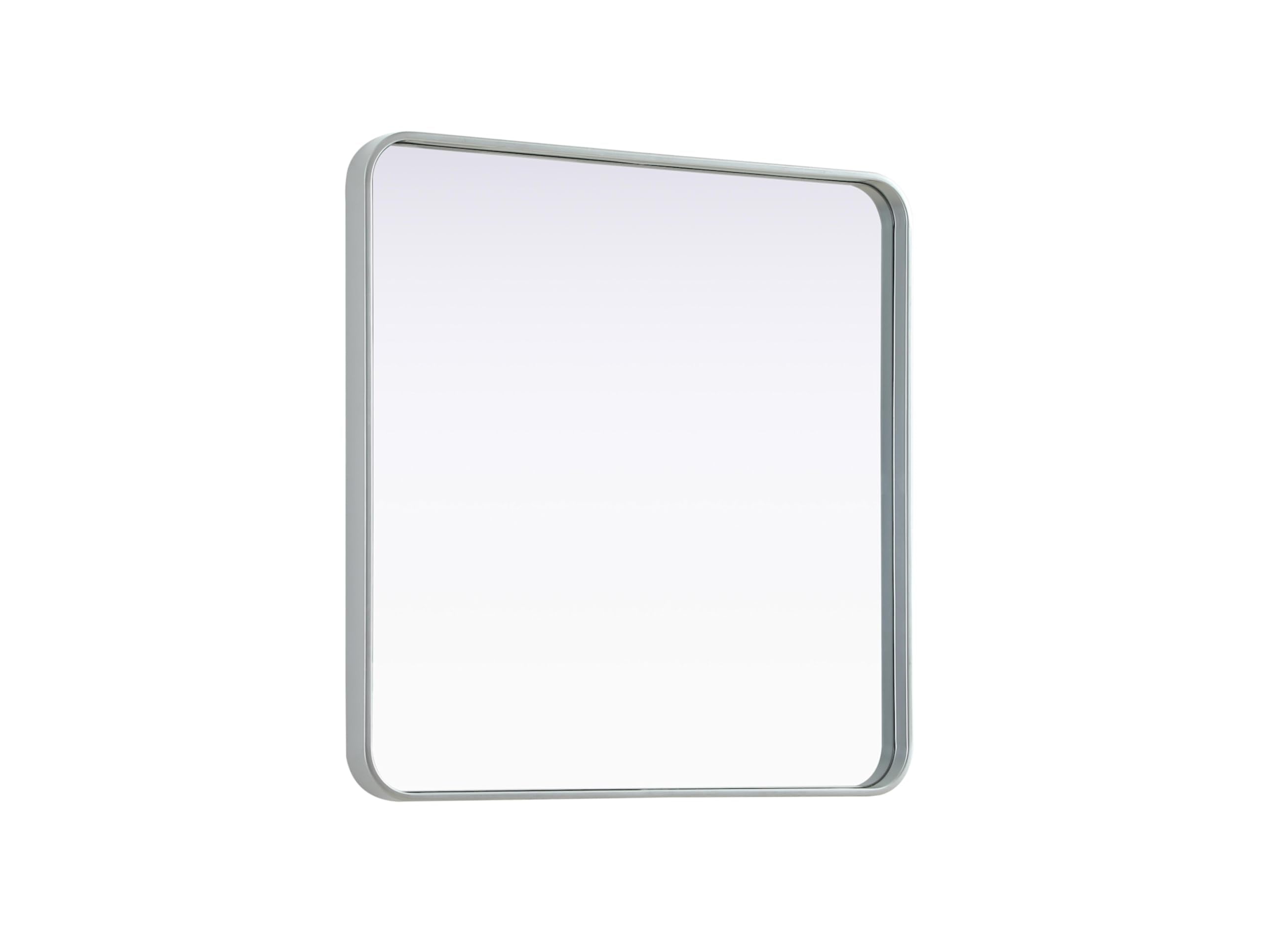 Contour Metal Square Mirror 30x30 in Silver