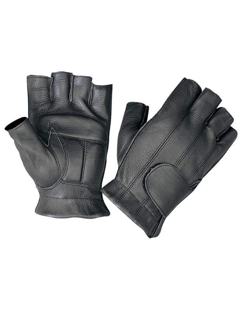 Mens Fingerless Leather Gloves,Black,Size - 4XL