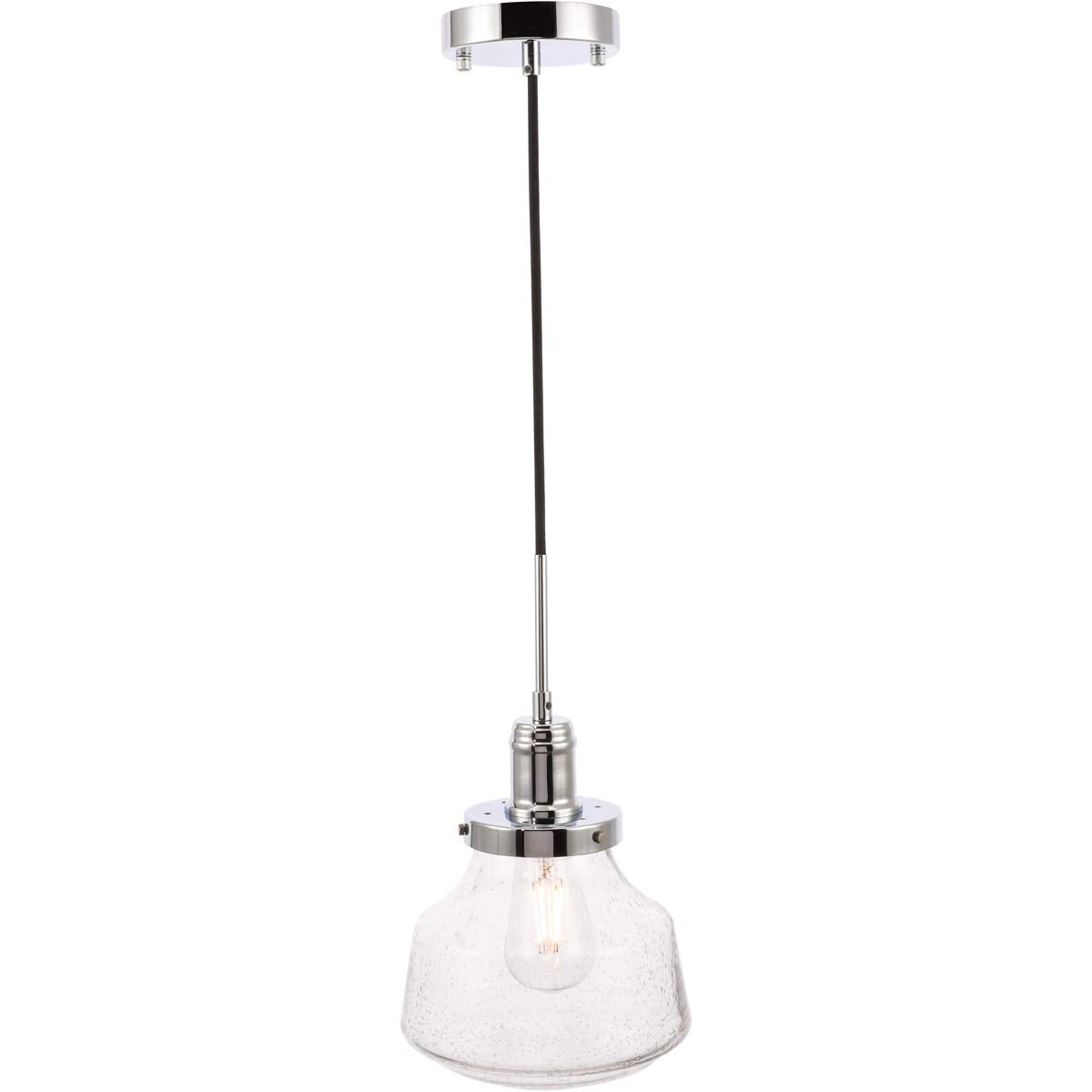 Lyle 1 light Chrome and Clear seeded glass pendant