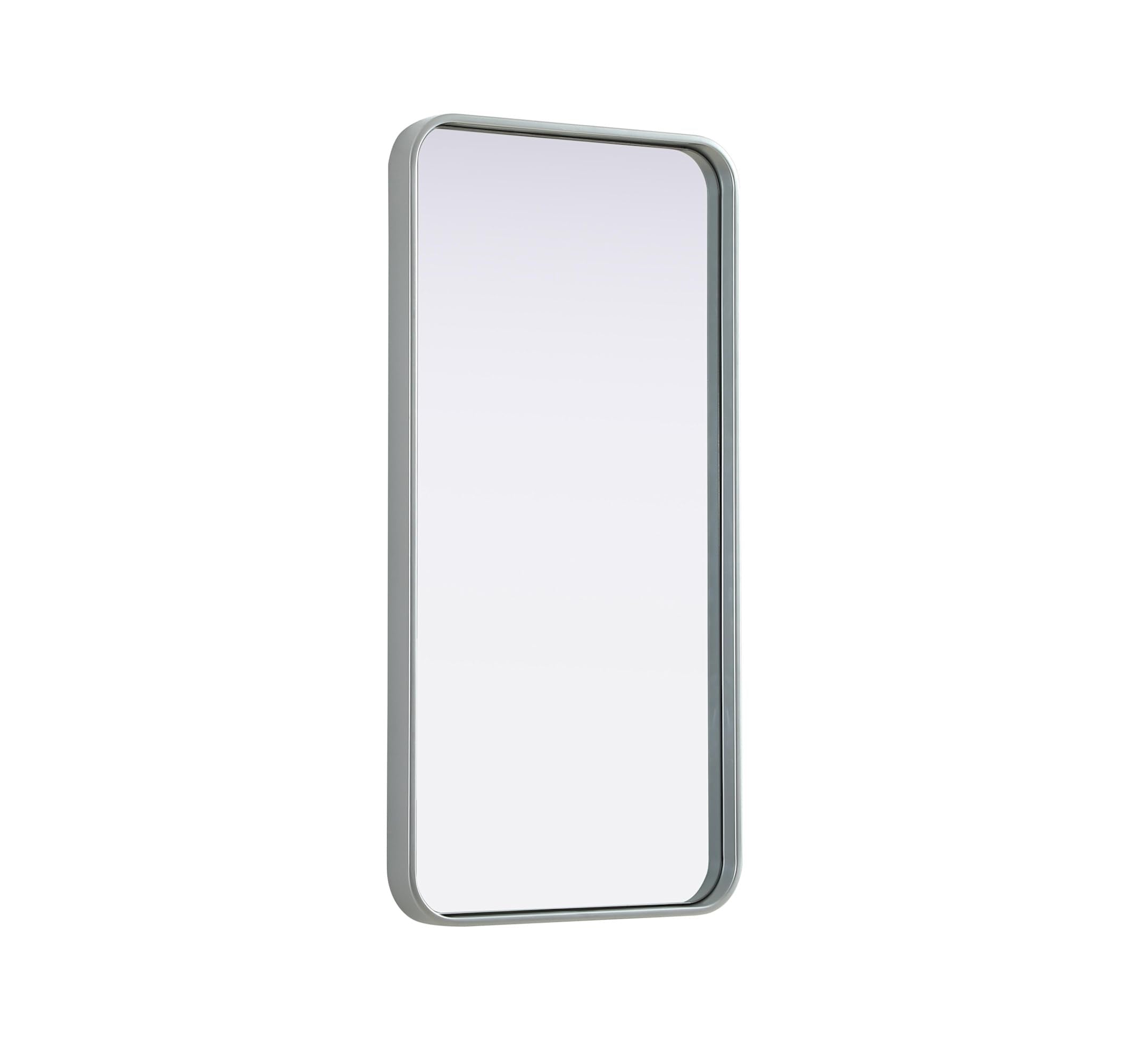 Contour Metal Rectangle Mirror 18x36 in Silver