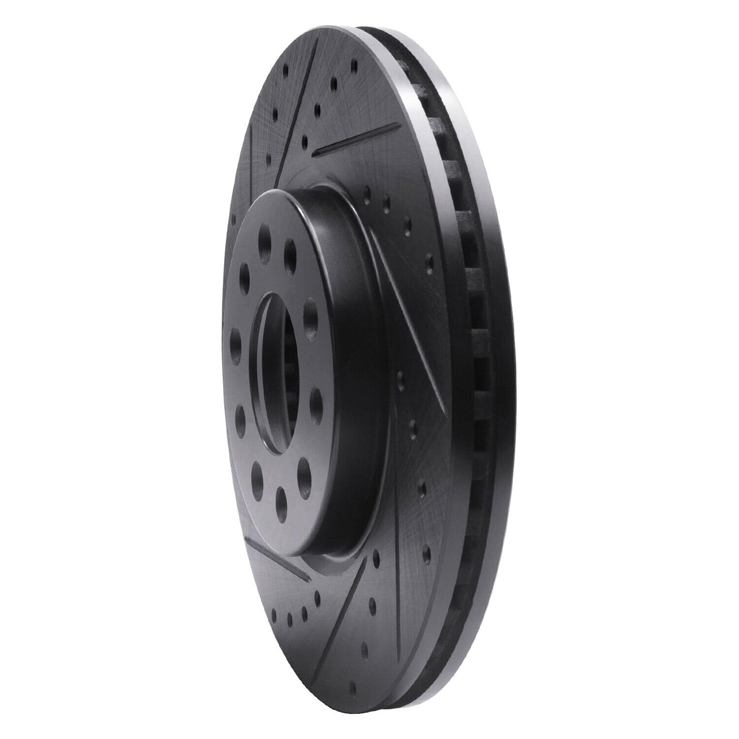 R1 Concepts Brake Rotor Drilled and Slotted Black ECB-45023L