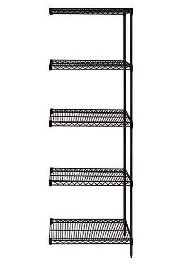 Wire 5 Shelf ADD-ON KIT Black 74in