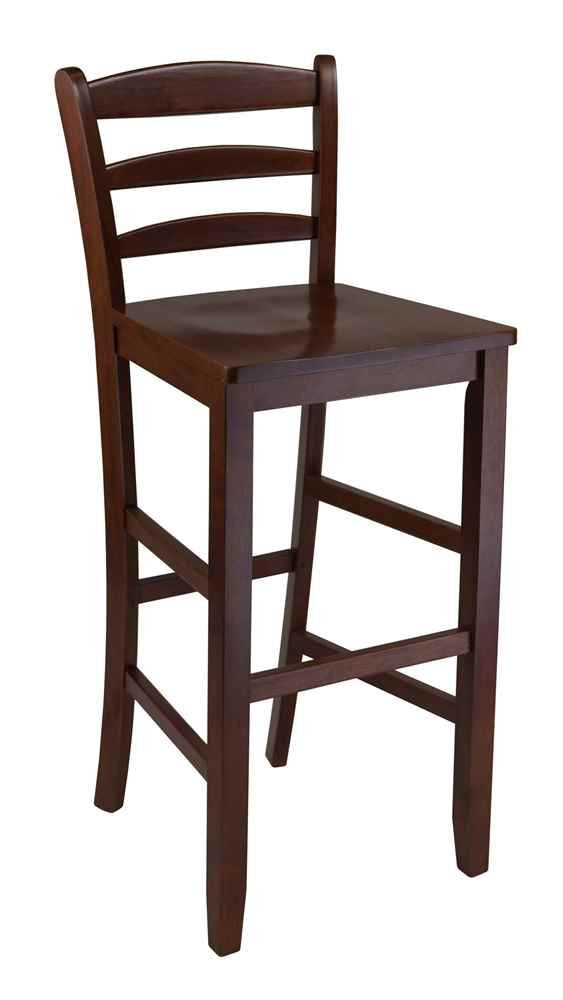 Casafoyer Antique Walnut Ladder Back Bar Stools - Set of 2 ( Pack of 2 )