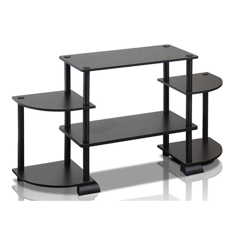 Furinno 12258EX/BK Turn-N-Tube Roundedecorner TV Entertainment Center, Espresso/Black