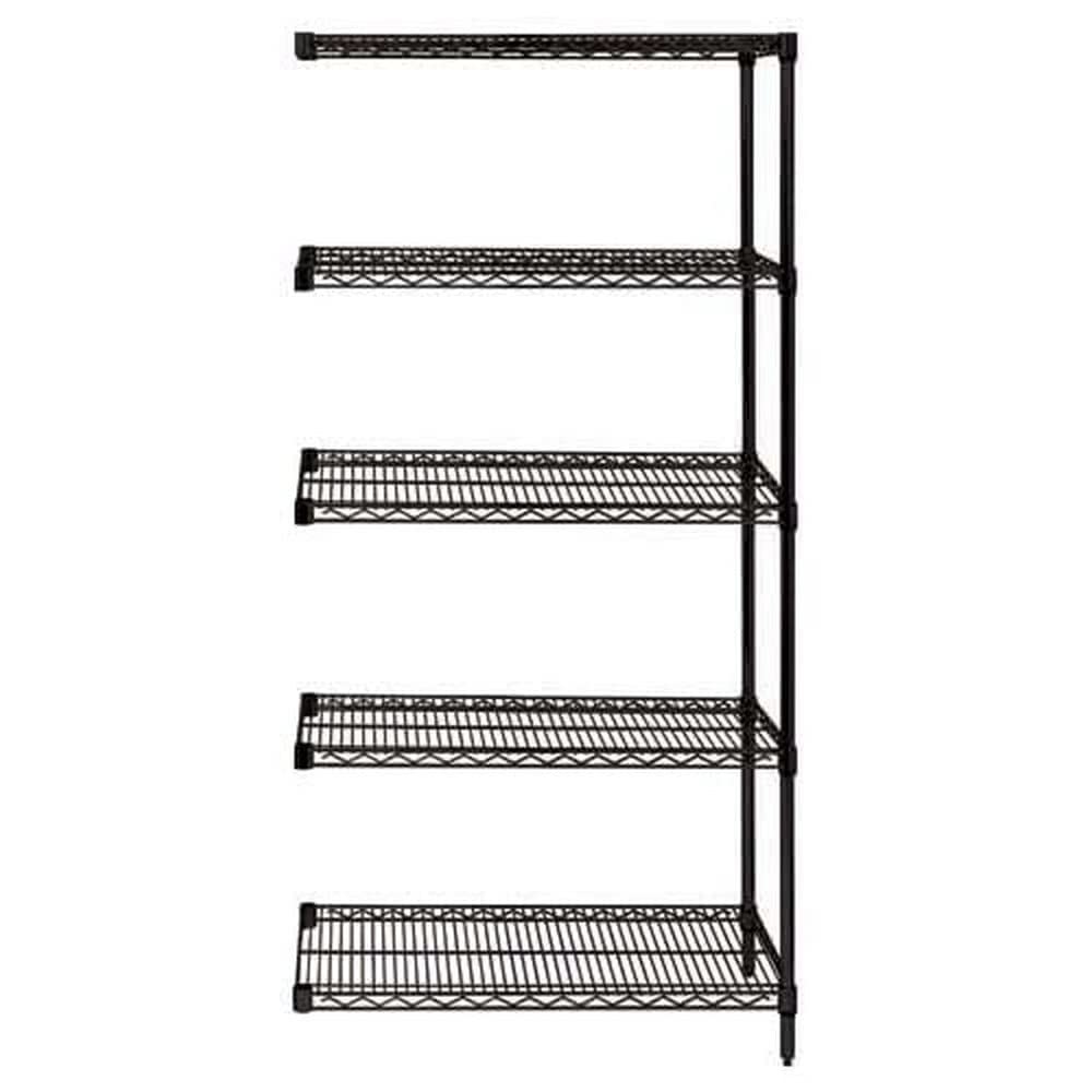 Wire 5 Shelf ADD-ON KIT Black 74in