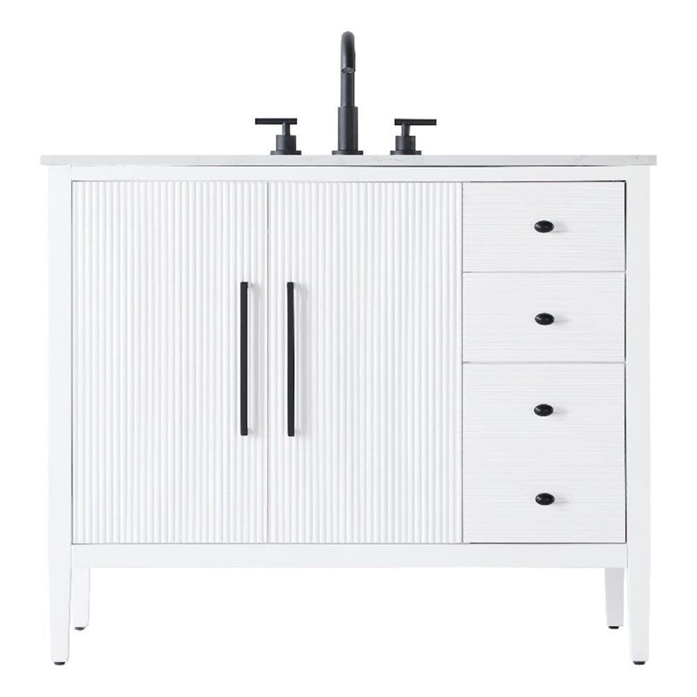 42 inch Single Bathroom Vanity in White – Virventures