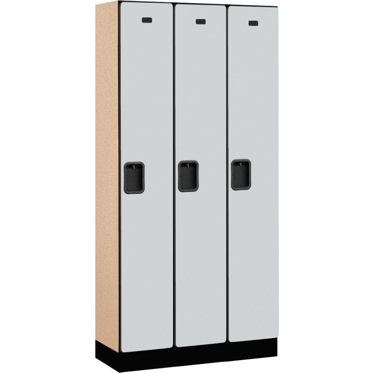 12 Wide Single Tier Designer Wood Locker - 3 Wide - 6 Feet High - 15 Inches Deep - Gray