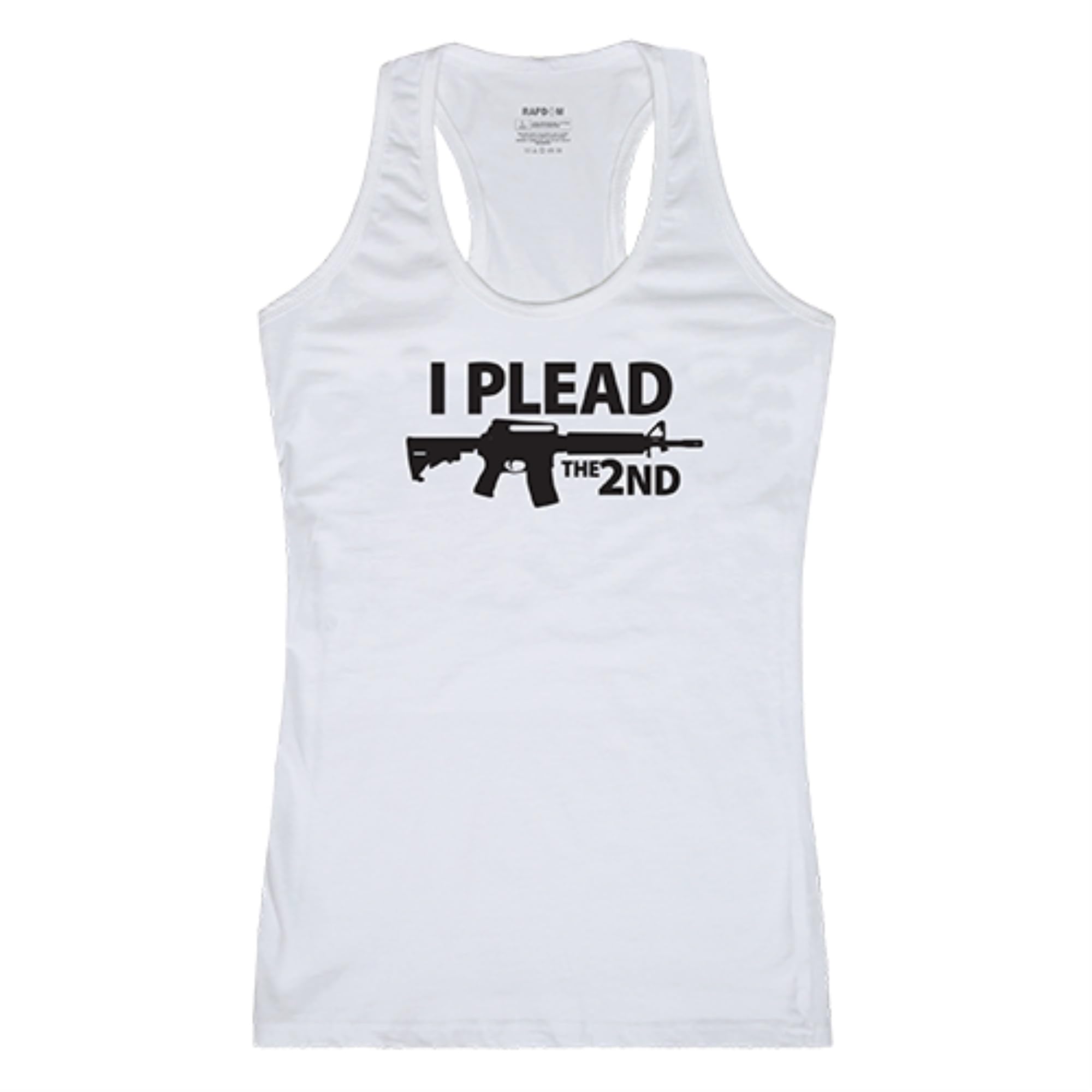 Womens Graphic Tank, I Plead, White, M