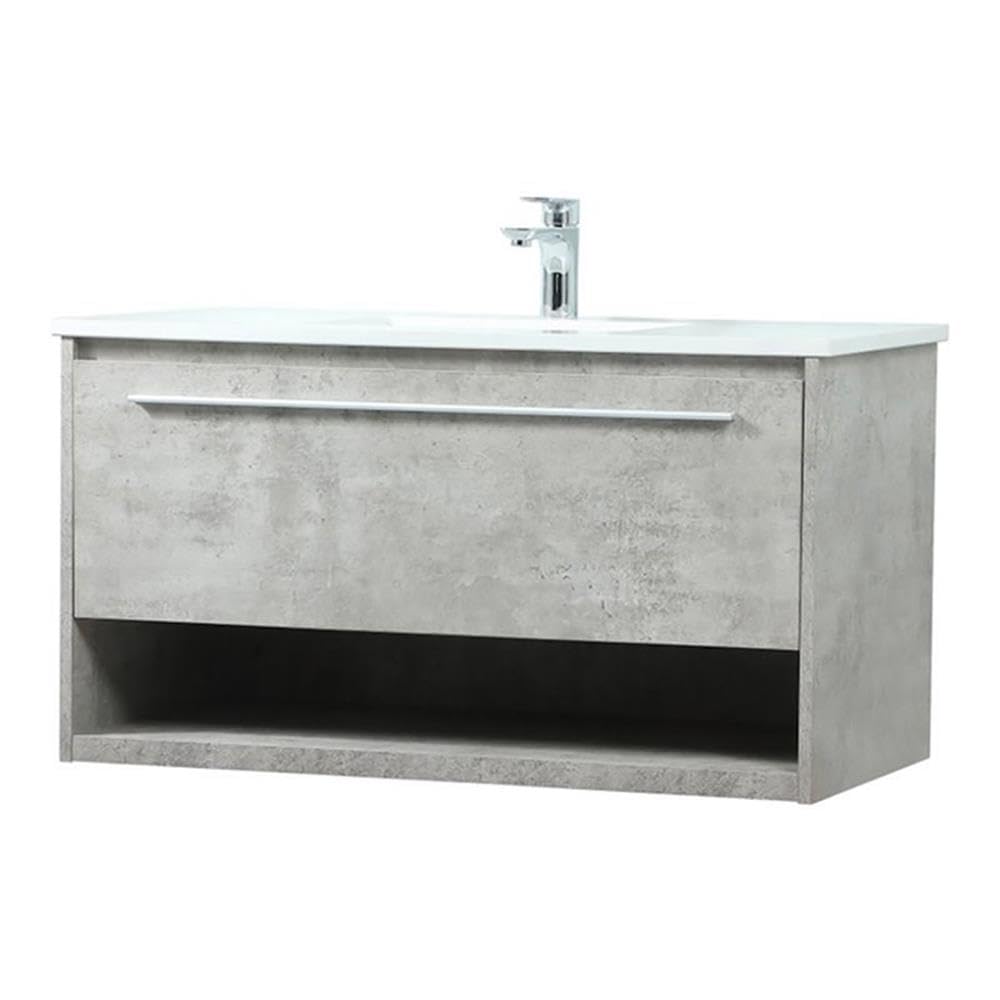 Elegant Decor Roman 36 Aluminum Alloy Mdf Single Bathroom Vanity In Gray