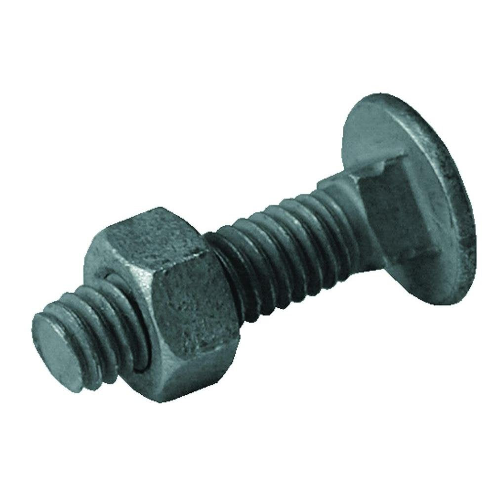 Midwest Air Technologies 328503B 10 Pack, 3/8 X 2, Galvanized Carriage Bolt With Nut,