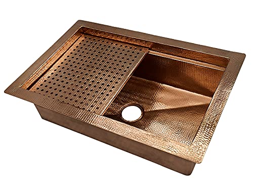 INNOVA COPPER KITCHEN SINK GRIDING DESIGN 33X22X9 G17 DARK