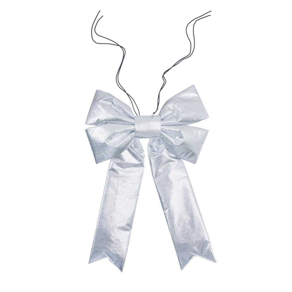 Casafoyer 12” x 15” Silver Metallic UV Bow 3.5” Sz - (Pack Of 2)