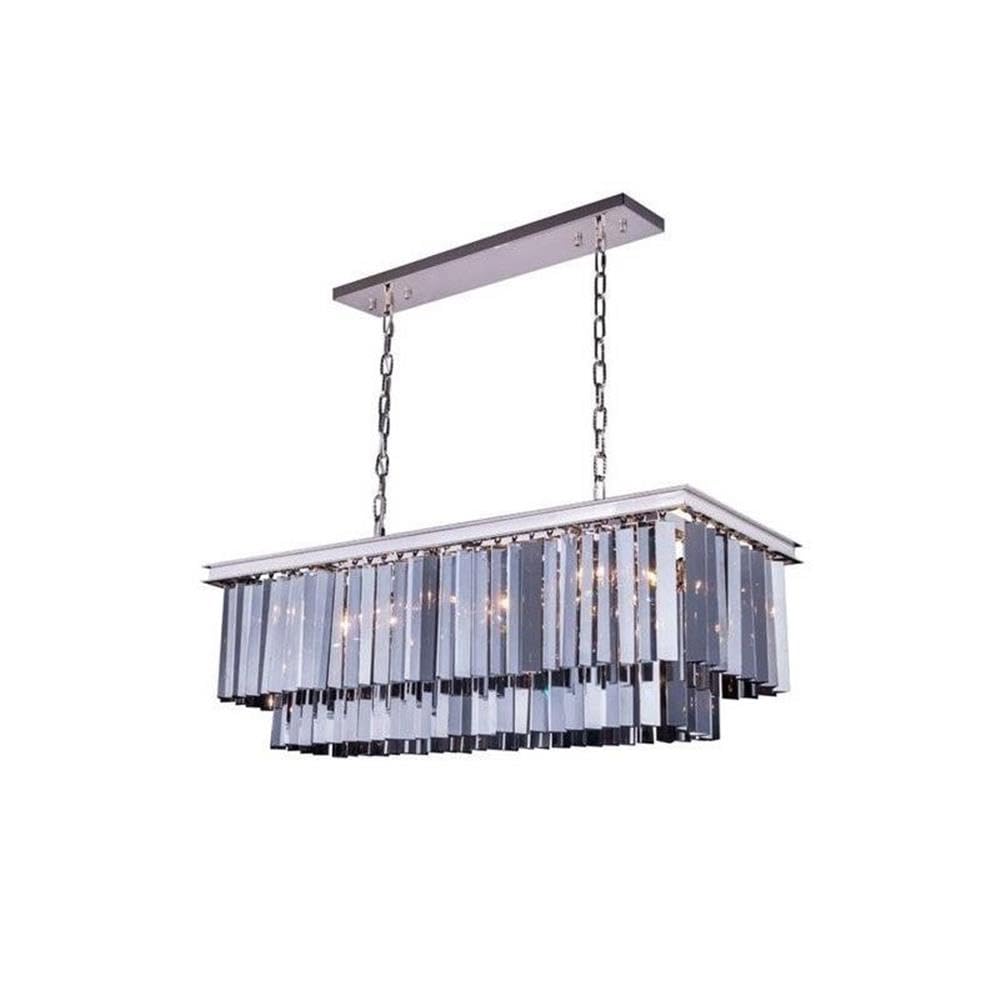 Sydney 12 light polished nickel Chandelier Silver Shade (Grey) Royal Cut Crystal