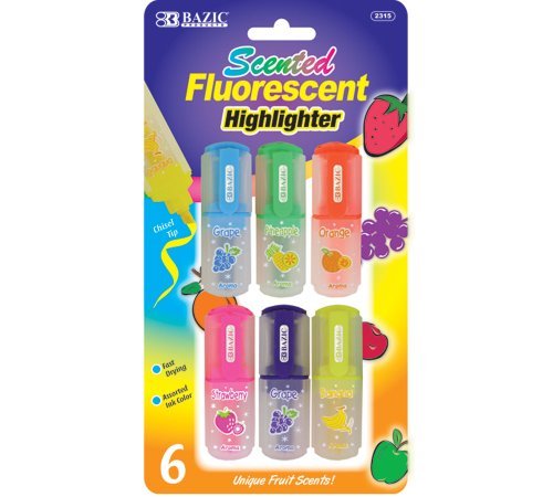 Bazic Fruit Scented Mini Highlighters (6Pack) Case Pack 24