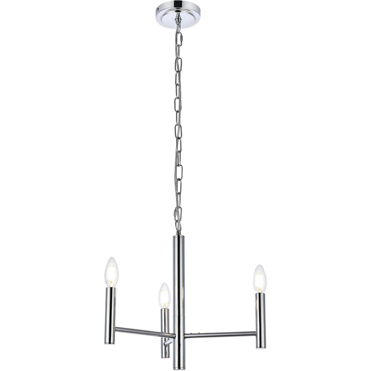 Elegant Lighting Living District Carmella 3 Lights Pendant In Chrome