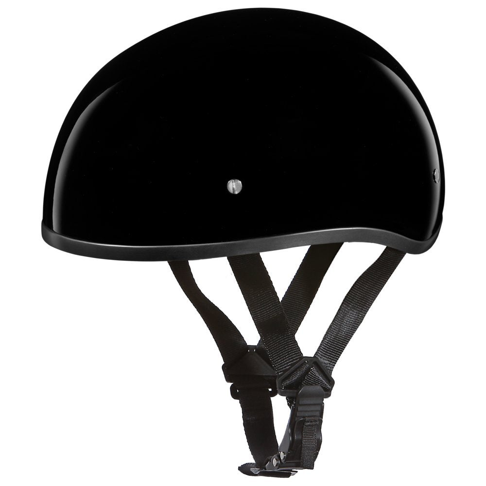 Daytona Helmets Half Skull Cap Motorcycle Helmet - Dot Approved Hi-Gloss Black] M]