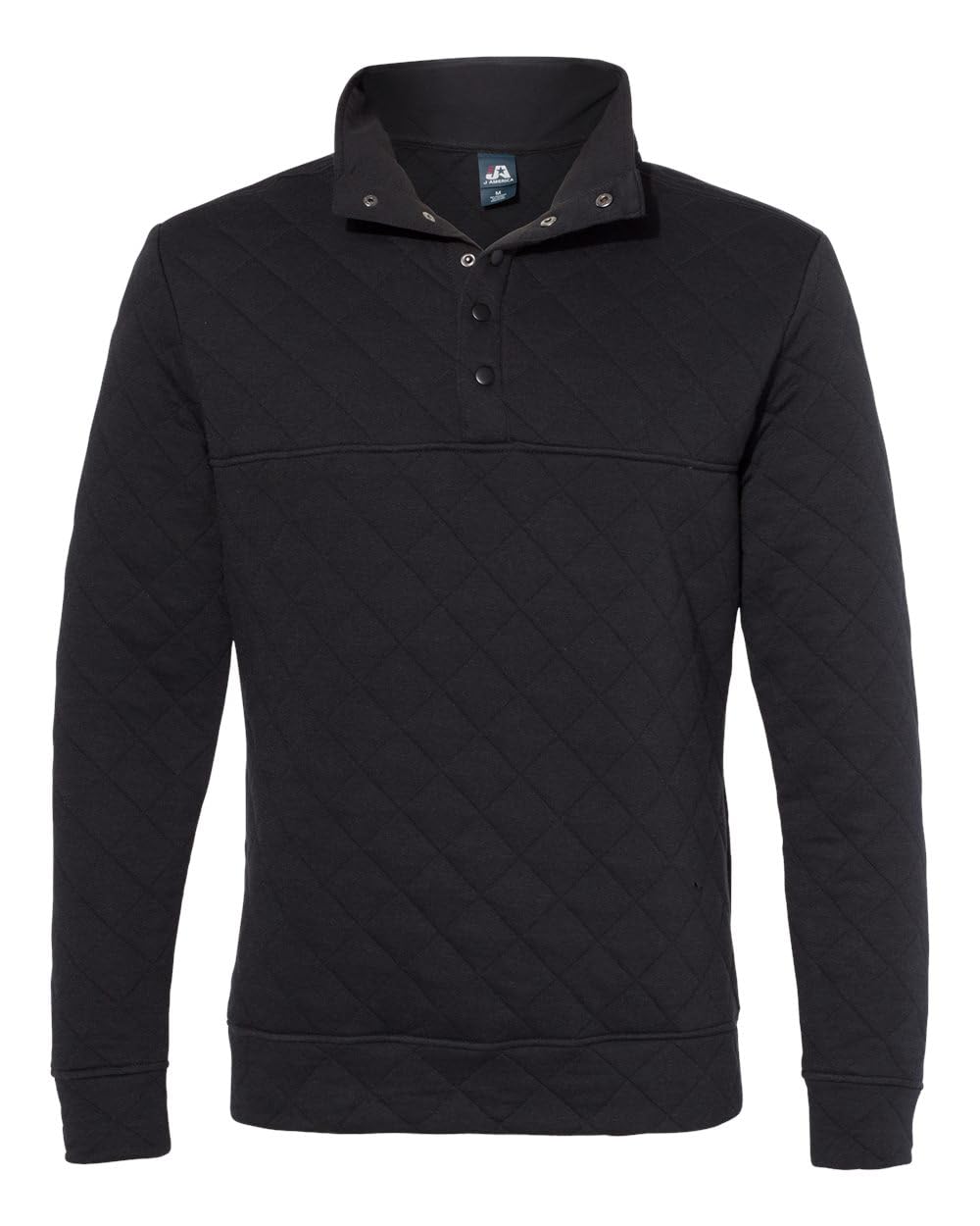J. America Quilted Snap Pullover - Navy, M