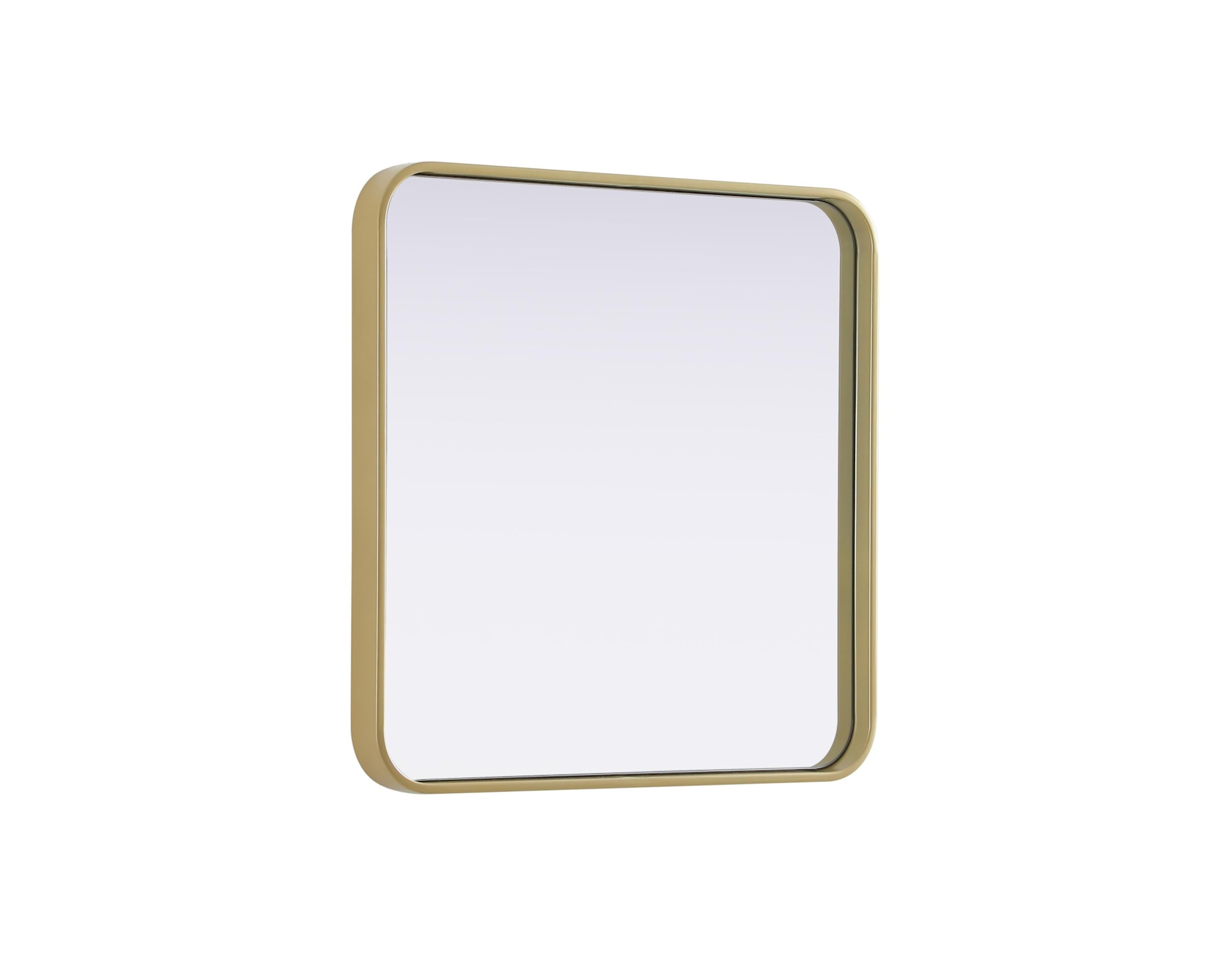 Contour Metal Square Mirror 24x24 in Brass