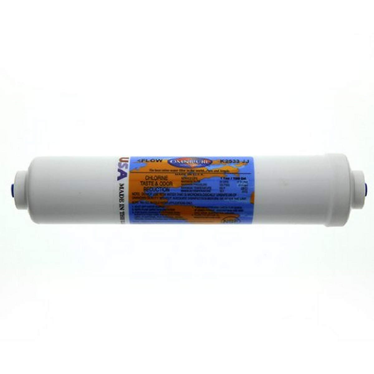 K2533 Jj 14 Quick Connect Fittings Granular Activated Carbon Inline Water Filter For Refrigerators, Undersink, Houshold Applicat