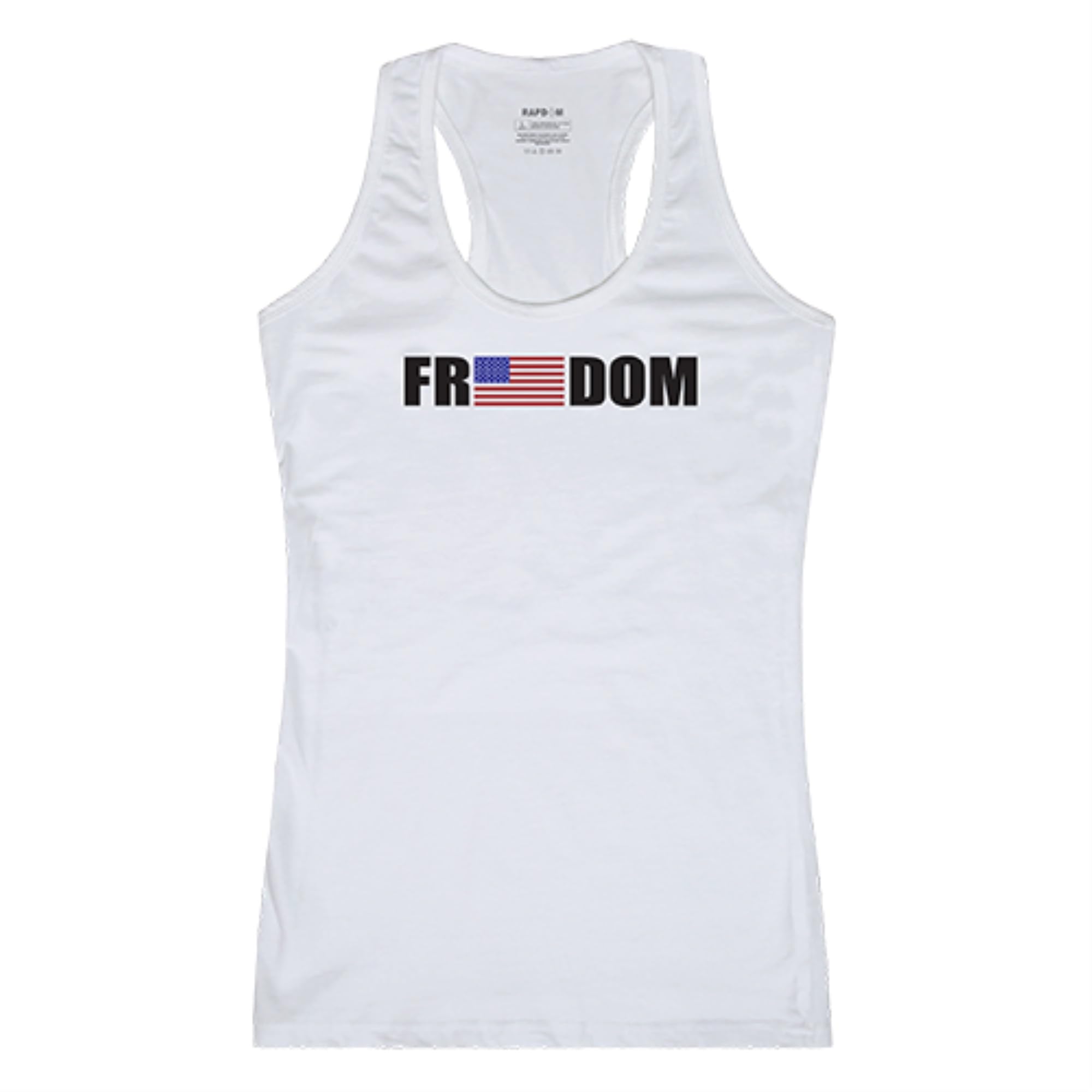 Womens Graphic Tank, Freedom, White, M