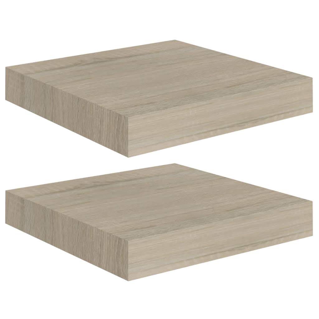 vidaXL Floating Wall Shelves 2 pcs Oak 9.1x9.3"x1.5" MDF"