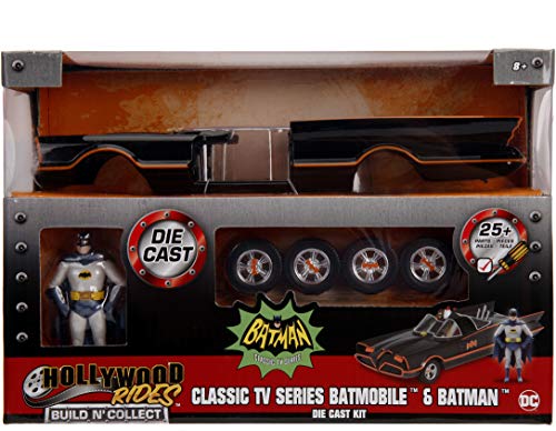 Jada Toys Dc Comics Batman Classic Tv Series Batmobile Die-Cast Car Model Kit, 1: 24 Scale Vehicle & 2.75 Collectible Metal Fi