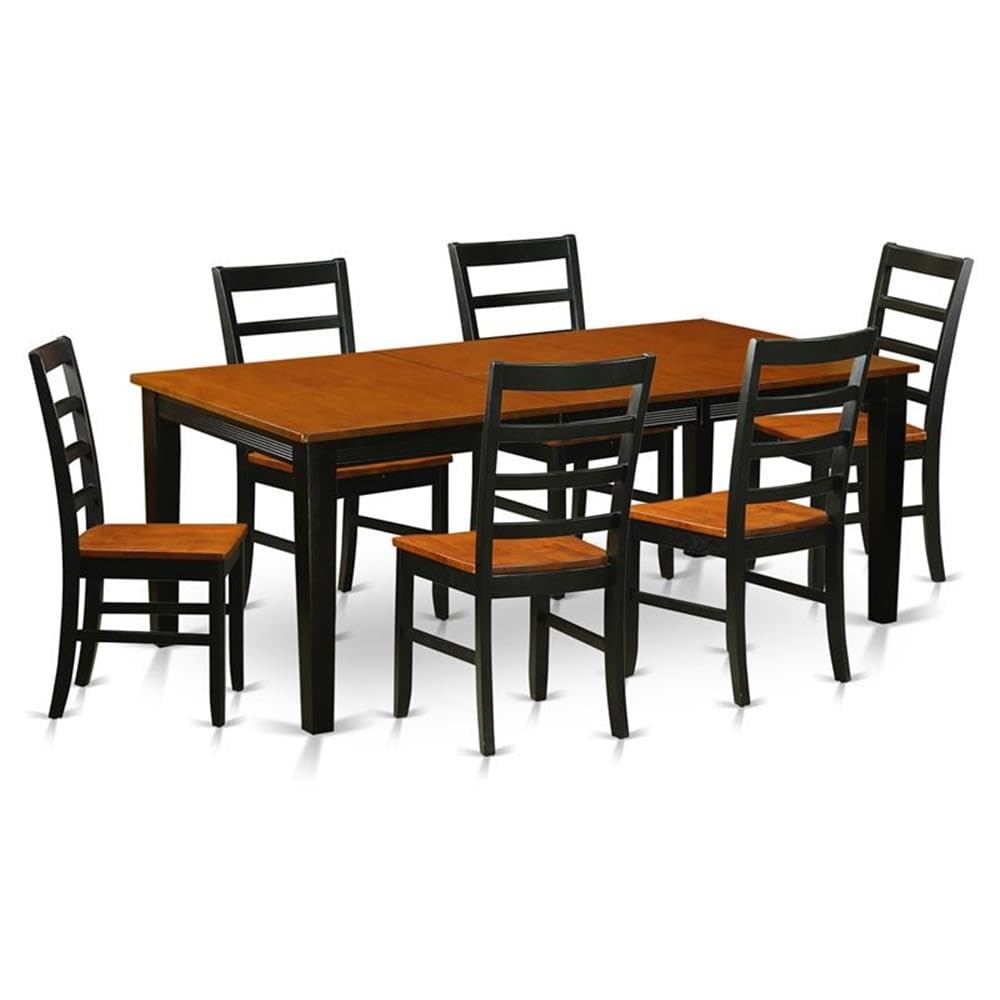 7  Pc  Dining  room  set-Dining  Table  with  6  Wooden  Dining  Chairs