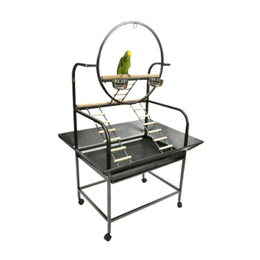 The O Parrot Play Stand J6″ Black