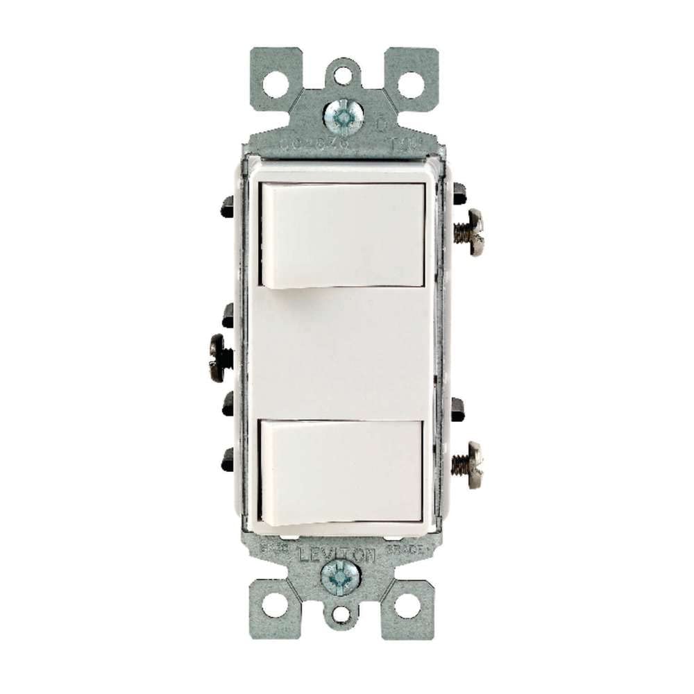 Leviton Decora Rocker Switch 120V White 1 Pole Duplex Combination ...