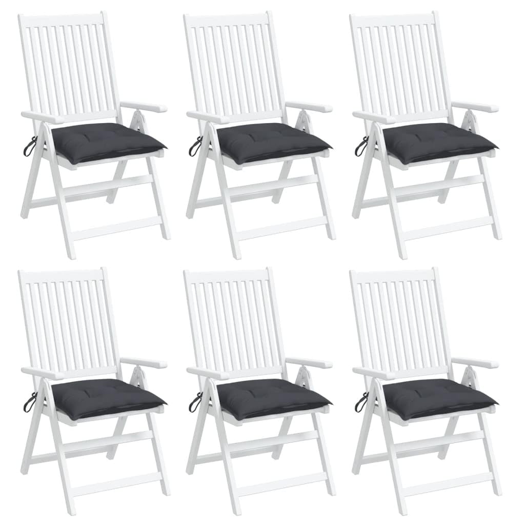 vidaXL Chair Cushions 6 pcs Anthracite 15.7x15.7"x2.8" Oxford Fabric"